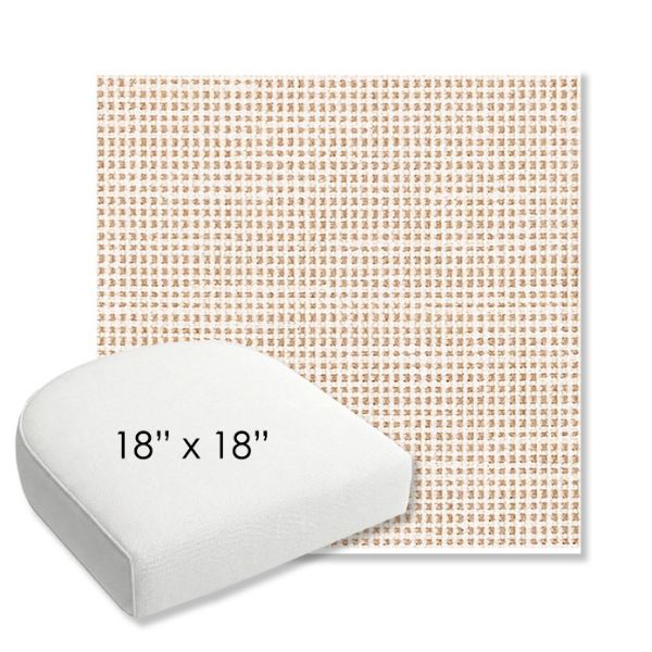 Picture of Rest Bisque | 18" x 18" Bullnose Contoured Rounded Back Wicker Chair Cushion - Sunbrella© Fabric