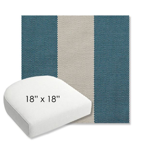 Picture of Rothko Curacao | 18" x 18" Bullnose Contoured Rounded Back Wicker Chair Cushion - Sunbrella© Fabric