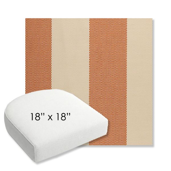 Picture of Rothko Lobster Roll | 18" x 18" Bullnose Contoured Rounded Back Wicker Chair Cushion - Sunbrella© Fabric