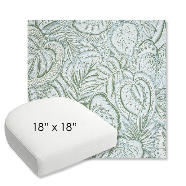Picture of Sensibilty Spring | 18" x 18" Bullnose Contoured Rounded Back Wicker Chair Cushion - Sunbrella© Fabric