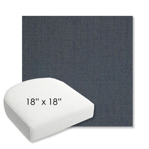 Picture of Switch Denim | 18" x 18" Bullnose Contoured Rounded Back Wicker Chair Cushion - Sunbrella© Fabric