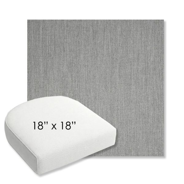 Picture of Switch Silver | 18" x 18" Bullnose Contoured Rounded Back Wicker Chair Cushion - Sunbrella© Fabric