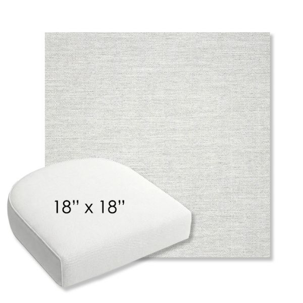 Picture of Switch Snow | 18" x 18" Bullnose Contoured Rounded Back Wicker Chair Cushion - Sunbrella© Fabric