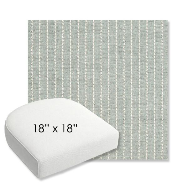 Picture of Trail Sky | 18" x 18" Bullnose Contoured Rounded Back Wicker Chair Cushion - Sunbrella© Fabric