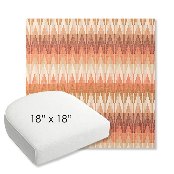 Picture of Valley Desert | 18" x 18" Bullnose Contoured Rounded Back Wicker Chair Cushion - Sunbrella© Fabric