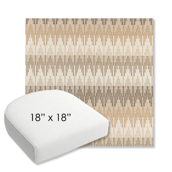 Picture of Valley Dune | 18" x 18" Bullnose Contoured Rounded Back Wicker Chair Cushion - Sunbrella© Fabric