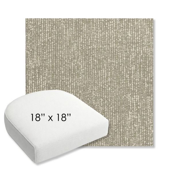 Picture of Vista Seasalt | 18" x 18" Bullnose Contoured Rounded Back Wicker Chair Cushion - Sunbrella© Fabric