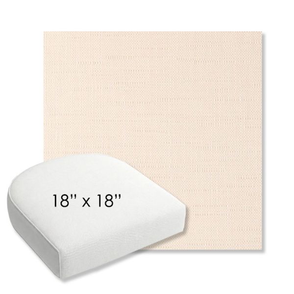 Picture of Willa Cream | 18" x 18" Bullnose Contoured Rounded Back Wicker Chair Cushion - Sunbrella© Fabric