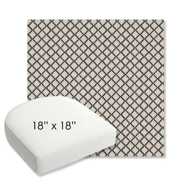 Picture of Yardly Hedge | 18" x 18" Bullnose Contoured Rounded Back Wicker Chair Cushion - Sunbrella© Fabric