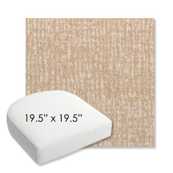 Picture of Abstraction Camel | 19.5" x 19.5" Bullnose Contoured Rounded Back Wicker Chair Cushion - Sunbrella© Fabric