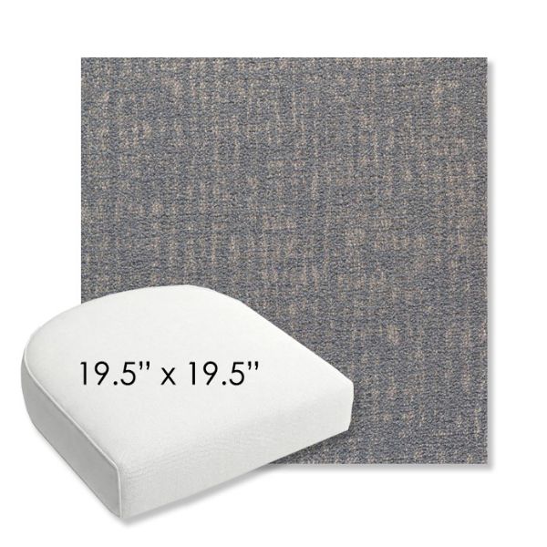 Picture of Abstraction Denim | 19.5" x 19.5" Bullnose Contoured Rounded Back Wicker Chair Cushion - Sunbrella© Fabric