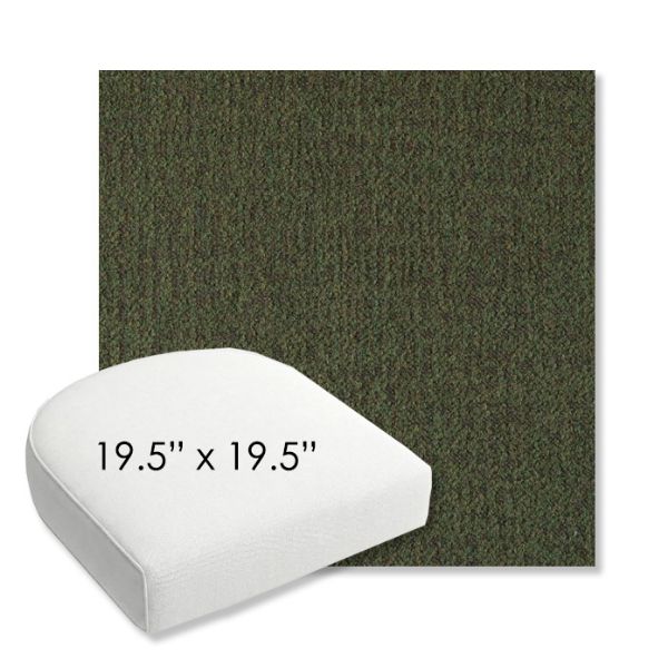 Picture of Abstraction Juniper | 19.5" x 19.5" Bullnose Contoured Rounded Back Wicker Chair Cushion - Sunbrella© Fabric