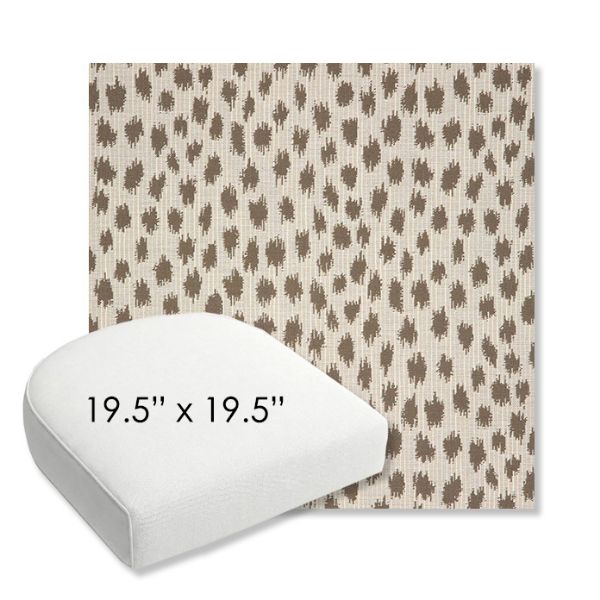 Picture of Agra Pebble | 19.5" x 19.5" Bullnose Contoured Rounded Back Wicker Chair Cushion - Sunbrella© Fabric