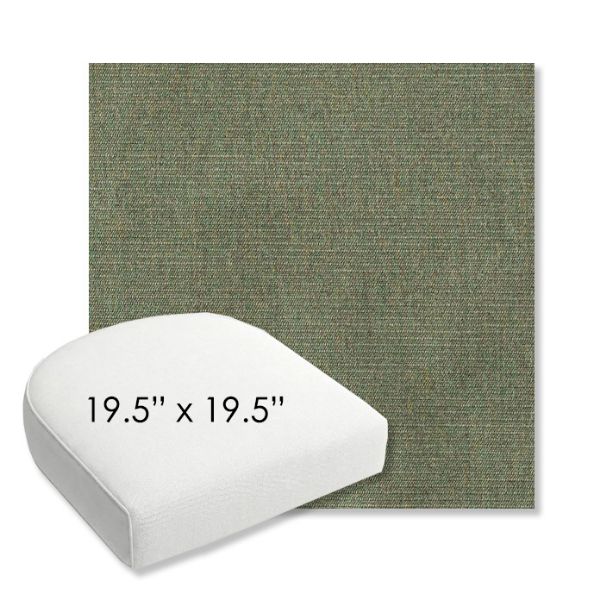 Picture of Ambrose Fern | 19.5" x 19.5" Bullnose Contoured Rounded Back Wicker Chair Cushion - Sunbrella© Fabric