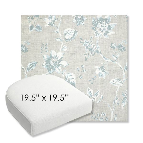 Picture of Ariana Dew | 19.5" x 19.5" Bullnose Contoured Rounded Back Wicker Chair Cushion - Sunbrella© Fabric