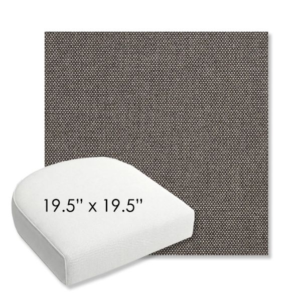 Picture of Blend Coal | 19.5" x 19.5" Bullnose Contoured Rounded Back Wicker Chair Cushion - Sunbrella© Fabric
