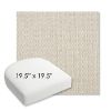 Picture of Blend Linen | 19.5" x 19.5" Bullnose Contoured Rounded Back Wicker Chair Cushion - Sunbrella© Fabric
