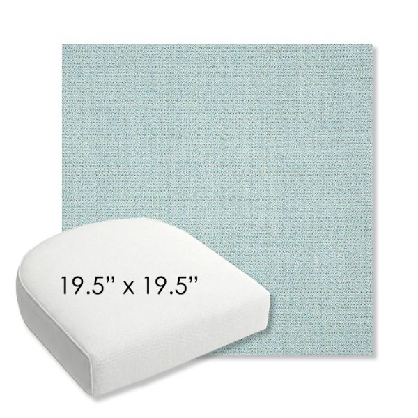 Picture of Bliss Dew | 19.5" x 19.5" Bullnose Contoured Rounded Back Wicker Chair Cushion - Sunbrella© Fabric