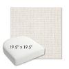 Picture of Bliss Linen | 19.5" x 19.5" Bullnose Contoured Rounded Back Wicker Chair Cushion - Sunbrella© Fabric