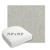 Picture of Canvas Granite | 19.5" x 19.5" Bullnose Contoured Rounded Back Wicker Chair Cushion - Sunbrella© Fabric
