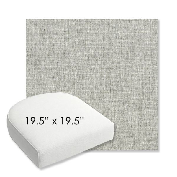 Picture of Canvas Granite | 19.5" x 19.5" Bullnose Contoured Rounded Back Wicker Chair Cushion - Sunbrella© Fabric