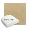Picture of Canvas Heather Beige | 19.5" x 19.5" Bullnose Contoured Rounded Back Wicker Chair Cushion - Sunbrella© Fabric