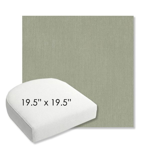 Picture of Canvas Seasalt | 19.5" x 19.5" Bullnose Contoured Rounded Back Wicker Chair Cushion - Sunbrella© Fabric