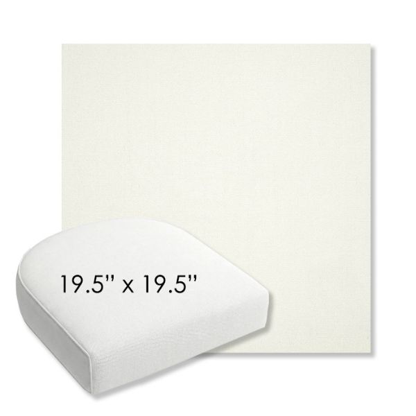 Picture of Canvas White | 19.5" x 19.5" Bullnose Contoured Rounded Back Wicker Chair Cushion - Sunbrella© Fabric