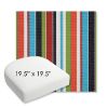 Picture of Carousel Confetti | 19.5" x 19.5" Bullnose Contoured Rounded Back Wicker Chair Cushion - Sunbrella© Fabric