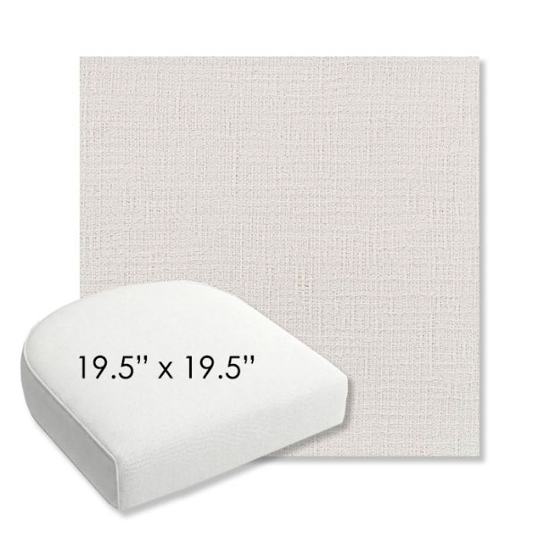 Picture of Cassava White | 19.5" x 19.5" Bullnose Contoured Rounded Back Wicker Chair Cushion - Sunbrella© Fabric