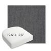 Picture of Cast Charcoal | 19.5" x 19.5" Bullnose Contoured Rounded Back Wicker Chair Cushion - Sunbrella© Fabric