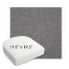 Picture of Cast Slate | 19.5" x 19.5" Bullnose Contoured Rounded Back Wicker Chair Cushion - Sunbrella© Fabric