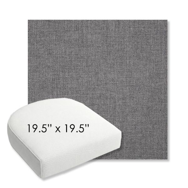 Picture of Cast Slate | 19.5" x 19.5" Bullnose Contoured Rounded Back Wicker Chair Cushion - Sunbrella© Fabric
