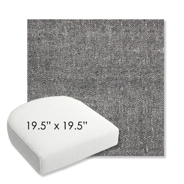 Picture of Chartres Granite | 19.5" x 19.5" Bullnose Contoured Rounded Back Wicker Chair Cushion - Sunbrella© Fabric