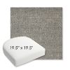 Picture of Chartres Graphite | 19.5" x 19.5" Bullnose Contoured Rounded Back Wicker Chair Cushion - Sunbrella© Fabric