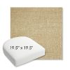 Picture of Chartres Hemp | 19.5" x 19.5" Bullnose Contoured Rounded Back Wicker Chair Cushion - Sunbrella© Fabric