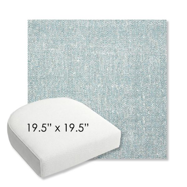 Picture of Chartres Opal | 19.5" x 19.5" Bullnose Contoured Rounded Back Wicker Chair Cushion - Sunbrella© Fabric