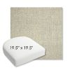 Picture of Chartres Pebble | 19.5" x 19.5" Bullnose Contoured Rounded Back Wicker Chair Cushion - Sunbrella© Fabric