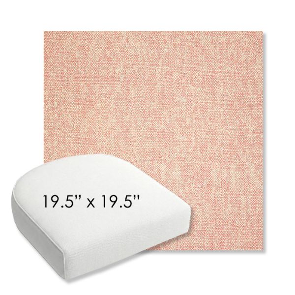 Picture of Chartres Rose | 19.5" x 19.5" Bullnose Contoured Rounded Back Wicker Chair Cushion - Sunbrella© Fabric