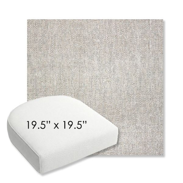Picture of Chartres Silk | 19.5" x 19.5" Bullnose Contoured Rounded Back Wicker Chair Cushion - Sunbrella© Fabric