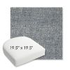 Picture of Chartres Storm | 19.5" x 19.5" Bullnose Contoured Rounded Back Wicker Chair Cushion - Sunbrella© Fabric