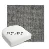 Picture of Crush Pewter | 19.5" x 19.5" Bullnose Contoured Rounded Back Wicker Chair Cushion - Sunbrella© Fabric