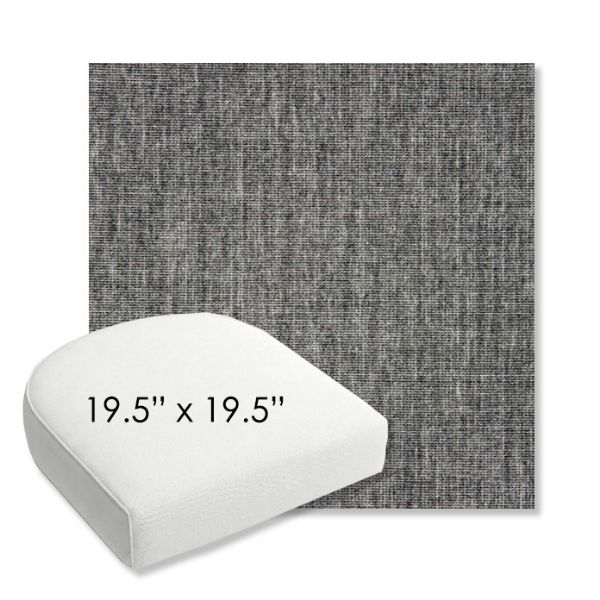 Picture of Crush Pewter | 19.5" x 19.5" Bullnose Contoured Rounded Back Wicker Chair Cushion - Sunbrella© Fabric