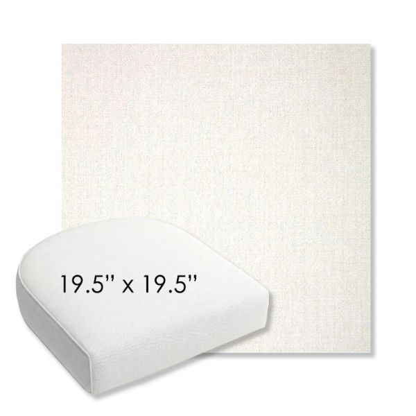 Picture of Crush Snow | 19.5" x 19.5" Bullnose Contoured Rounded Back Wicker Chair Cushion - Sunbrella© Fabric