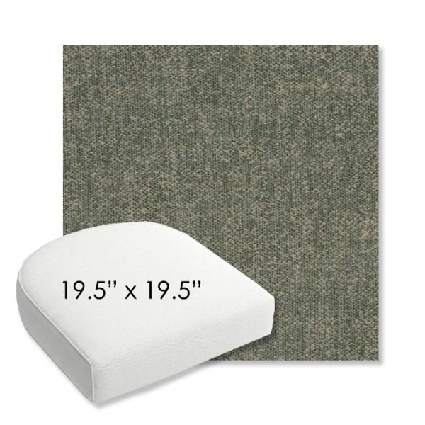 Picture of Dither Fern | 19.5" x 19.5" Bullnose Contoured Rounded Back Wicker Chair Cushion - Sunbrella© Fabric