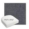 Picture of Dither Slate | 19.5" x 19.5" Bullnose Contoured Rounded Back Wicker Chair Cushion - Sunbrella© Fabric