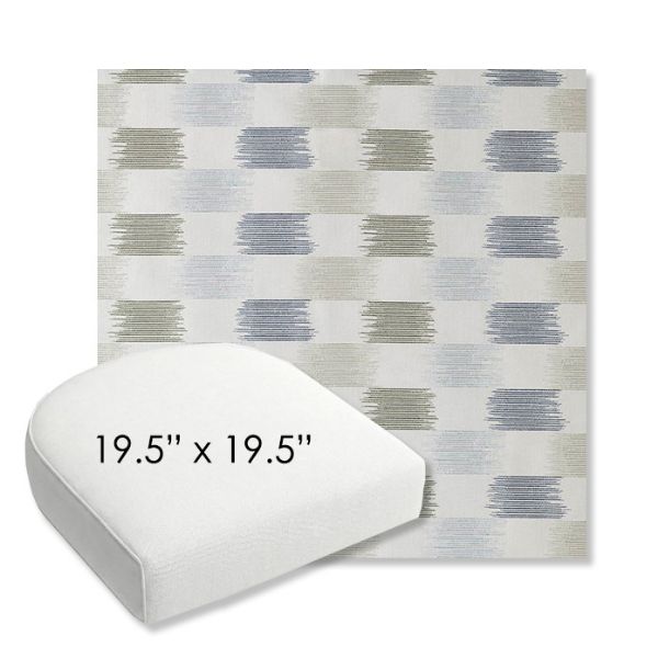 Picture of Dream Mist | 19.5" x 19.5" Bullnose Contoured Rounded Back Wicker Chair Cushion - Sunbrella© Fabric