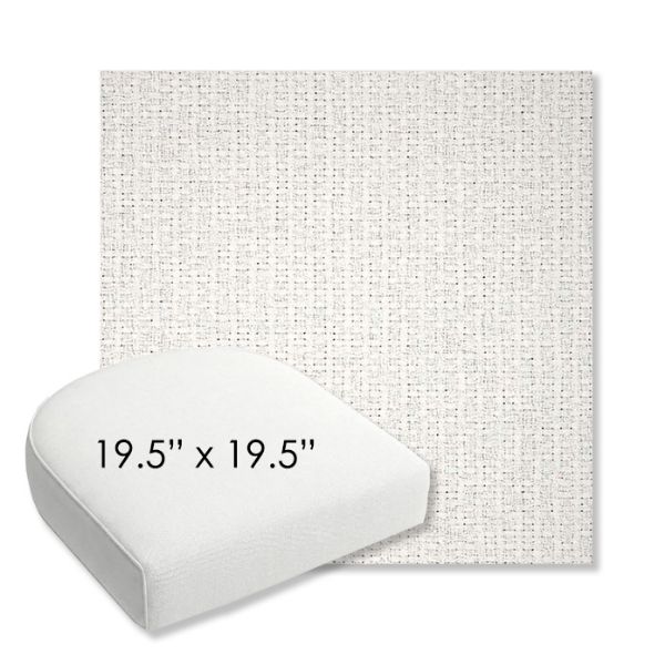 Picture of Dumont Snow | 19.5" x 19.5" Bullnose Contoured Rounded Back Wicker Chair Cushion - Sunbrella© Fabric
