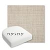 Picture of Echo Ash | 19.5" x 19.5" Bullnose Contoured Rounded Back Wicker Chair Cushion - Sunbrella© Fabric