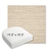 Picture of Embrace Linen | 19.5" x 19.5" Bullnose Contoured Rounded Back Wicker Chair Cushion - Sunbrella© Fabric